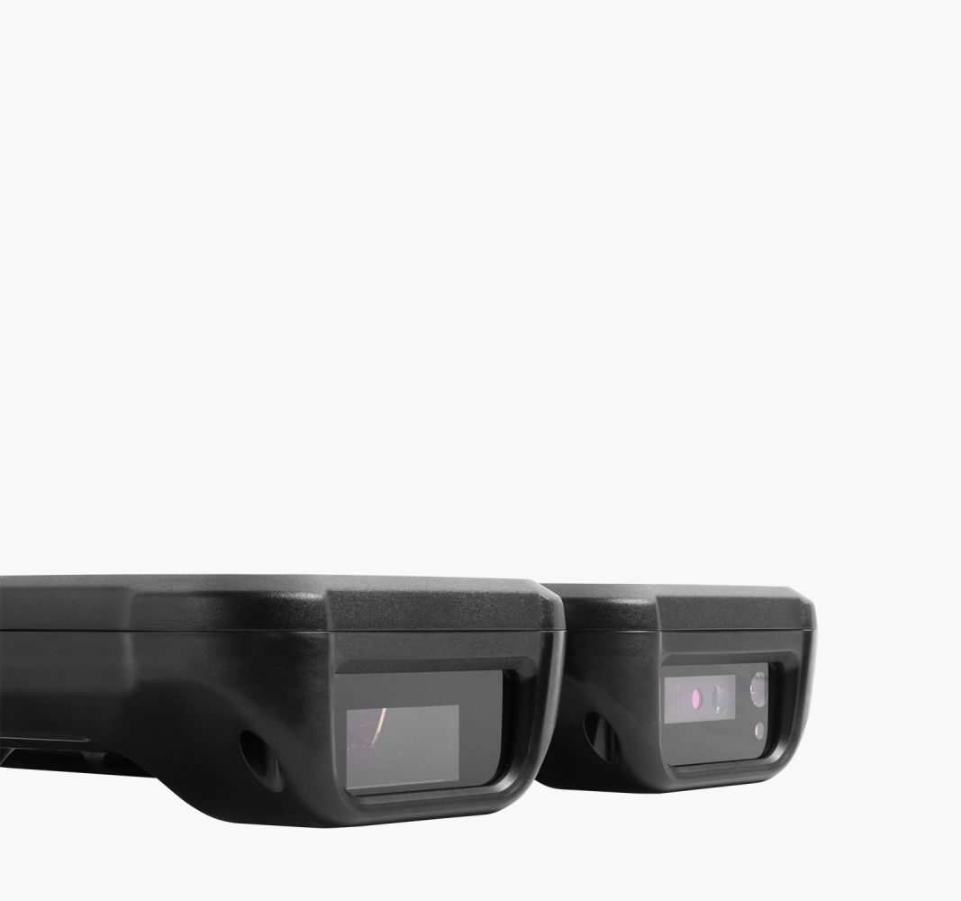 Camera next to the scanner for reading 1D and 2D barcodes